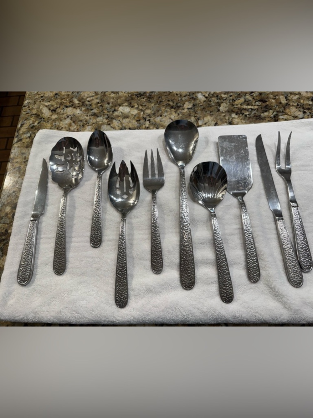 Set of 10 Reed & Barton Isaac Mizrahi “Tunis”Flatware Serving Pieces Stainless